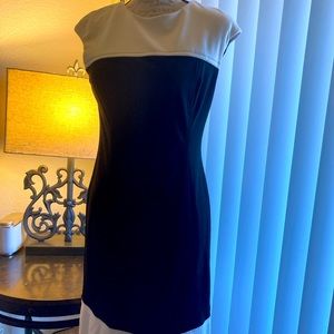 Black and white Chaps dress.